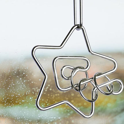 KINGOU Metal Wire Brain Puzzles Set 12 Pcs Brain Teaser Puzzle Toys for Kids, Teens & Adult, Interlock Magic Trick Toy for Gift Party Favor & Games - A