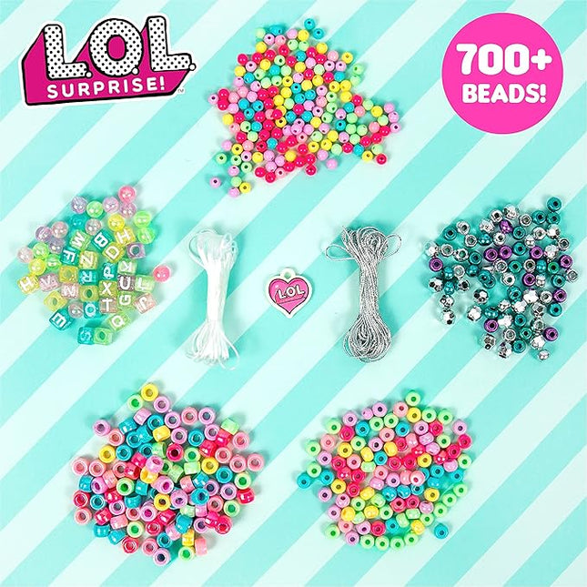 LOL Surprise! Surprise Activity Kit Jewelry Studio by Horizon Group USA.DIY Jewelry Making Kit.Kit Includes 700+ Beads. Alphabet Beads,Round Beads, Metallic Beads,Elastic Cording & More