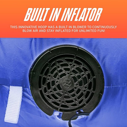 NERF AirHoop Kids Inflatable Basketball Hoop Set - Instant Blow Up Youth Mini Hoop + Foam Basketball - Plug in Inflation in 10 Seconds - 4.5' Feet Kids Toy Basket + 5" Inch Mini Ball