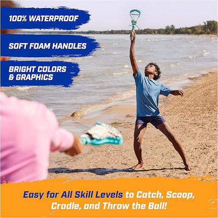 SwimWays Hydro Lacrosse, Waterproof Lacrosse Set, Outdoor Games for Adults and Kids, Sports Equipment, Pool Party Games and Toys, Blue