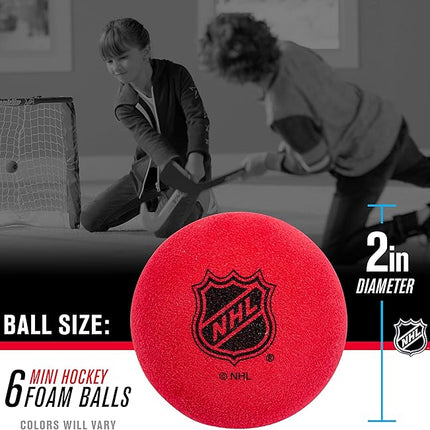 Franklin Sports Mini - Indoor Floor Hockey Balls for Kids - 6 Soft Foam Balls - Assorted Colors