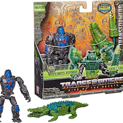 Transformers: Rise of The Beasts Movie, Beast Alliance, Beast Combiners 2-Pack Optimus Primal & Skullcruncher Toys, Ages 6 and Up, 5-inch