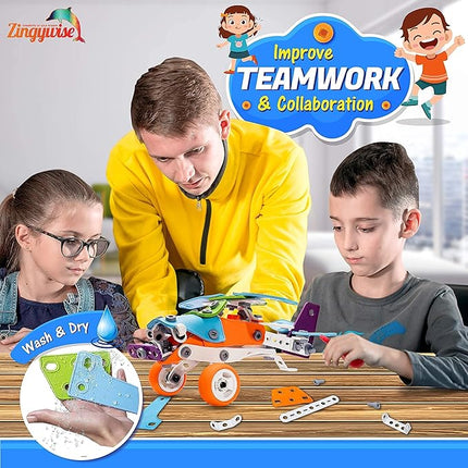 STEM Building Toy for 7-12 Year Old Boys - 7-in-1 Models Kids Love to Build and Play - 171Pcs Construction Set with Engineering Activity Kit - Best Birthday Gift Toy
