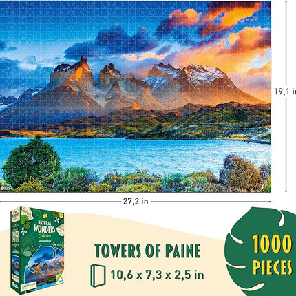 RONDA 1000 Piece Natural Wonders Puzzle Set - World Jigsaw Collection, Family Challenge 3-Pack, Adult and Kids Brain Teaser