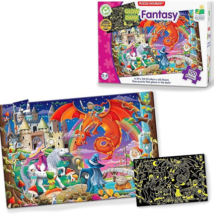 The Learning Journey - Puzzle Doubles! Glow in The Dark! - Fantasy - Puzzle for Kids - Toddler Games & Gifts for Boys & Girls Ages 3 Years and Up - Award Winning Games and Puzzles