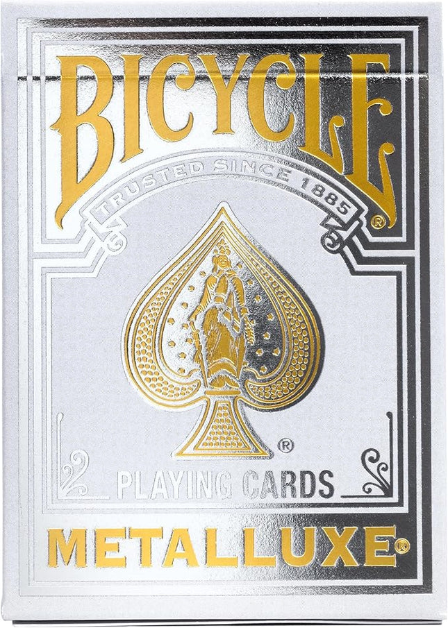 Bicycle Metalluxe Silver Playing Cards - Premium Metal Foil Finish - Poker Size