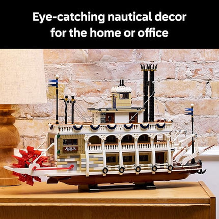 LEGO Ideas River Steamboat Building Set - Room Decor for Men & Women - Boat Model Building Kit for Adults, Ages 18+ - DIY Display for Bedroom or Office - Gift Idea for Birthdays - 21356