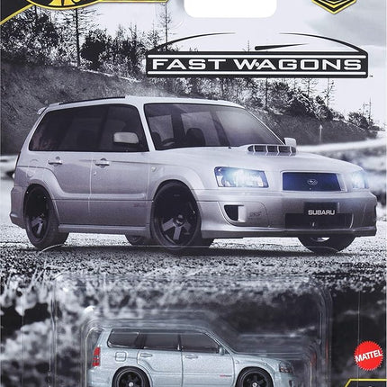 Hot Wheels Premium Car Culture Collectible Toy Car, 1:64 Scale Die-Cast Subaru Forester STI, Ronin Run 2 Vehicle with Real Riders Tires
