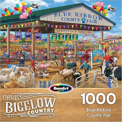 RoseArt - Chris Bigelow - Blue Ribbon County Fair - 1000 Piece Jigsaw Puzzle for Adults