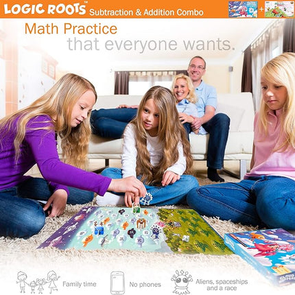 Addition and Subtraction Games - Pack of 2, Cloud Hoppers & Mountain Raiders, Math Board Games and STEM Toys for 7 Year and Up, Gift for Kids (Girls & Boys), Homeschoolers, Grade 1 & Up