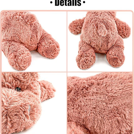 16" | 2 Pounds Pink Hippo Weighted Stuffed Animals,Sensory Comfort Plush Throw Pillow Toy,Kawaii Plushies Hugging Toy Gifts for Kids & Adults (Hippopotamus, 16 inch 2 Pounds)