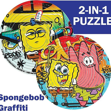 Spin Flip Puzzle: Spongebob Graffiti, 12 Rings, 3D Puzzle, Challenging, Fun, Interactive Brain Teaser for Kids and Adults, Stimulates Creativity