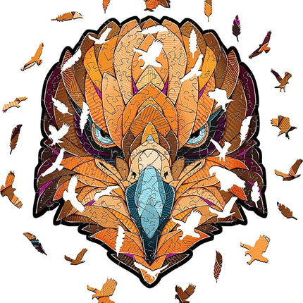 Eco-Wood-Art Wooden Puzzle - Eagle S | Majestic Bird Jigsaw Puzzle for Adults | 3D Eagle Decor | 120 Intricate Pieces | Eco-Friendly Home Decor Gift