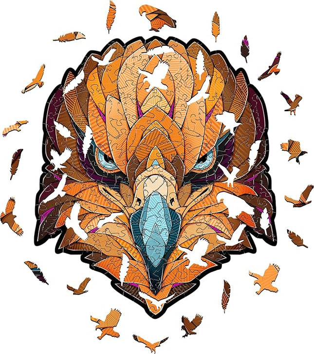 Eco-Wood-Art Wooden Puzzle - Eagle S | Majestic Bird Jigsaw Puzzle for Adults | 3D Eagle Decor | 120 Intricate Pieces | Eco-Friendly Home Decor Gift