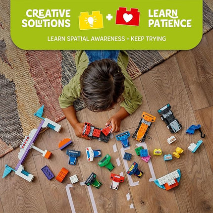 LEGO DUPLO Town F1 Team Race Cars & Drivers Building Toy Playset - Toddler Toy Cars for Pretend Play, Boys and Girls, Ages 2+ - Learning and Educational Gift for Preschool - 10445