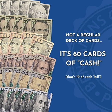 Benjamins Cash Cards – Money-Themed Card Games for Adults, Teens & Families, Fast-Paced Strategy Card Games for Parties, Entertaining & Fun Games for Family Night. Play with Money.