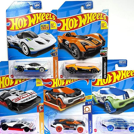 Hot Wheels - 5 Pack - Random Track Stars - Track Champs - Best for Track - Mint/NrMint Ships Bubble Wrapped in a Sized Box