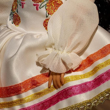 Barbie Signature Doll, Día De Muertos 2025 Collectible in Ruffled Cream Gown Trimmed with Marigolds and Ribbon, Flower Crown and Calavera Face Paint