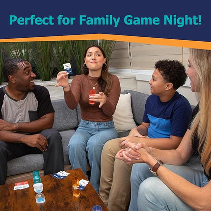 PlayMonster Swallow Your Words Card Games - Board Game for Family Game Night, Sip It, Say It, Don't Spray It, Multiplayer Game, Guess The Phrase Before The Timer Runs Out, Ages 8+