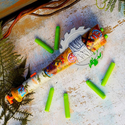 Nerf Zombie Strikeout Dart Blaster, 8 Nerf Elite Darts, Foam Blade, Pull Back Priming, Outdoor Games, Ages 8+ (Amazon Exclusive)