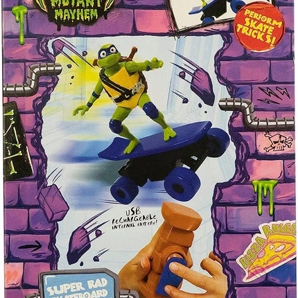 Teenage Mutant Ninja Turtles Toy, Leonardo Half Pipe RC Skate Vehicle, 2.4 GHz Skateboard Controller, Mutant Mayhem TMNT Remote Control Toy for Kids, Ages 3+