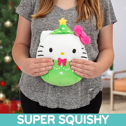 Squishmallows Original 8-Inch Hello Kitty Christmas Tree - Official Jazwares Christmas Plush - Collectible Soft & Squishy Sanrio Stuffed Animal Toy - Add to Your Squad - Gift for Kids, Girls & Boys