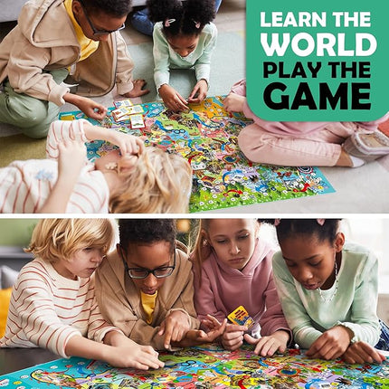 QUOKKA Board Game 1 to 10 Players - Learning, Educational - Geography, United States - 120 Question Cards, Top Facts - Indoor, Outdoor - Kids, Teens, Adults, Family