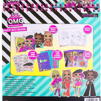 Horizon Group USA LOL OMG Make-Up Artist Magazine DIY Craft Kit, Design with Crayons, Stickers & More.Create Fashionable Looks Using Over 130 Stencil Designs & 200 Stickers