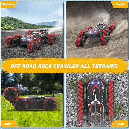 Eulogia 6WD RC Cars Gesture Sensing RC Stunt Car, 2.4GHz RC Crawler with Spray & Music, 360° Spin All Terrain Remote Control Car Kids Toys Gift for 5-12 Years Old Boys Girls Christmas Birthday