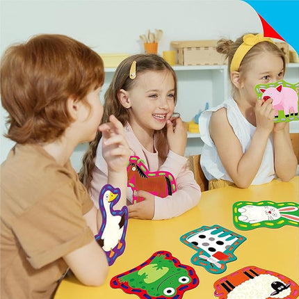 SpriteGru 9 Pieces Kids Lacing Cards, Double Sided Sewing Cards in 9 Farm Themed Cards with 9 Colorful Laces, Imagination Development Lacing Toys Games for Children Educational and Learning Activity