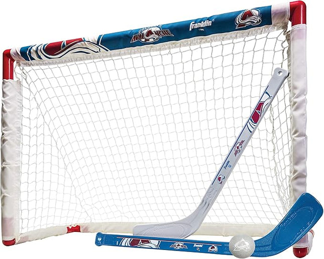Franklin Sports NHL Mini Hockey Set - Kids Indoor Knee Hockey Goal, Ball, + 2 Stick Combo - Youth Team Indoor Toy Set - Official - Ages 3+