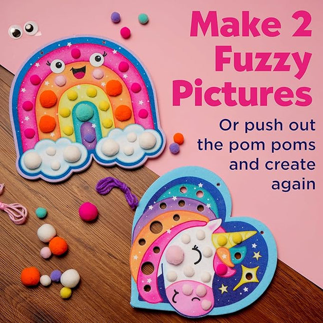Creativity for Kids Pom Pom Pictures: Magical - Rainbow and Unicorn Sensory Toy Boards (8" x 8"), Preschool and Toddler Crafts, Unicorn Gifts (Ages 3+)