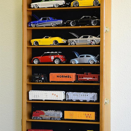 Hot Wheels 1/64 Scale Trailer Rig Model Car Display Case Cabinet w/98% UV Door