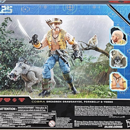 G.I. Joe Classified Series #125, Dreadnok Gnawgahyde and Pets Porkbelly & Yobbo, Collectible 6-Inch Action Figure with 16 Accessories