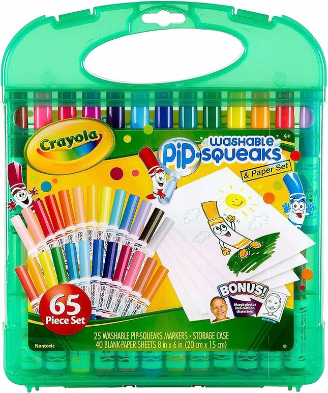 Crayola Pip-Squeaks Washable Marker Set (65ct), Holiday & Christmas Gifts for Kids, Coloring Set, Art Supplies for Kids, Drawing & Craft Kit, Travel Activity, 4+