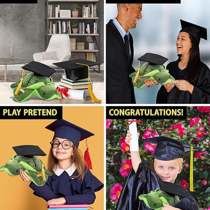 DolliBu Sea Turtle Graduation Plush Toy - Soft Huggable Graduation Stuffed Animal Dress Up with Gown and Cap with Tassel Outfit - Graduation Gift with Personalization - 7.5 Inches