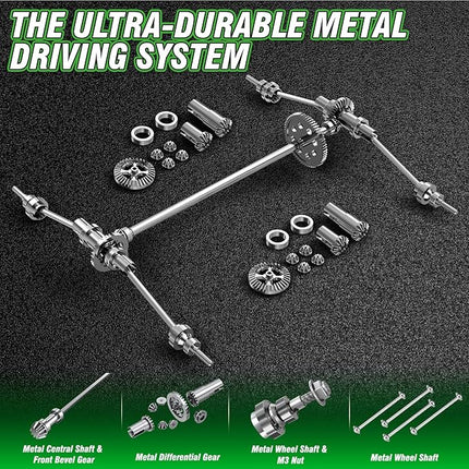 1:18 All Terrain RC Car for Adults & Boys (18305), 4WD Off-Road RC Truck High Speed Fast 40+ KPH, 4X4 Waterproof Remote Control Car with 2 Rechargeable Batteries