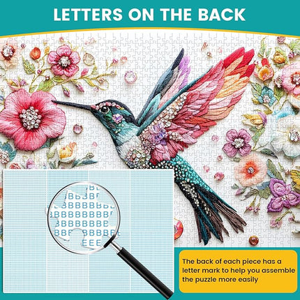 Puzzles for Adults 1000 Pieces,Jigsaw Puzzles 1000 Pieces Bird Puzzles Adult Puzzle Games Unique Cool Puzzle Recycled Cardboard Challenging Game Birthday Party Bird Lover Gift Toy 28x20 in