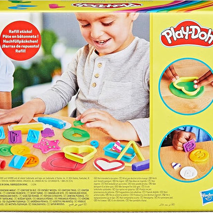 Play-Doh Numbers and Shapes Playset with 17 Tools & 20 Compound Sticks, Back to School Classroom Supplies, Kids Arts & Crafts, Preschool Toys, Ages 3+