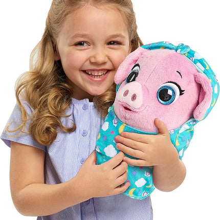 Disney Jr T.O.T.S. Cuddle & Wrap Plush, Pearl the Piglet, Officially Licensed Kids Toys for Ages 3 Up by Just Play