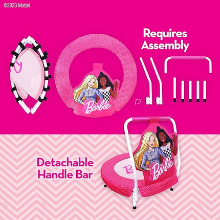 Barbie Hearts Indoor Mini Trampoline with Handle for Toddlers