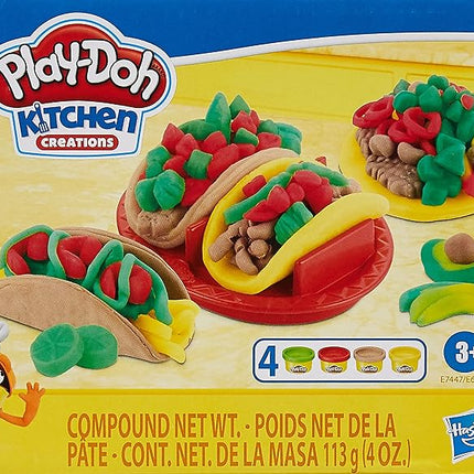 Play-Doh Kitchen Creations Taco Time Play Food Set for Kids 3 Years and Up with 4 Non-Toxic Colors