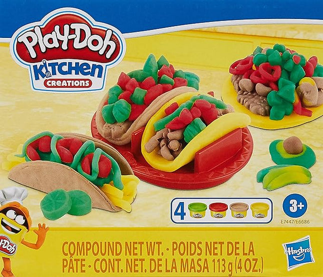 Play-Doh Kitchen Creations Taco Time Play Food Set for Kids 3 Years and Up with 4 Non-Toxic Colors