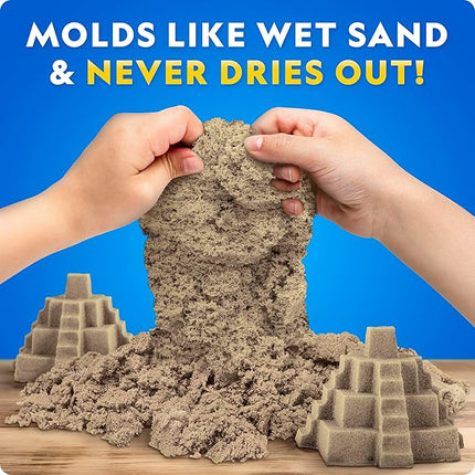 Blue Marble National Geographic Play Sand - 24 Lb. Bulk Sand Kit with 6 Castle Molds (Natural) - A Fun Sensory Activity