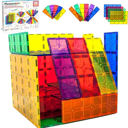 PicassoTiles Large Stabilizer Building Block Base Magnetic Building Block Tiles Jumbo XL Plate Foundation Kit Magnet Tile Stacking STEM Toy Set Compatible Education Construction Learning Square Set