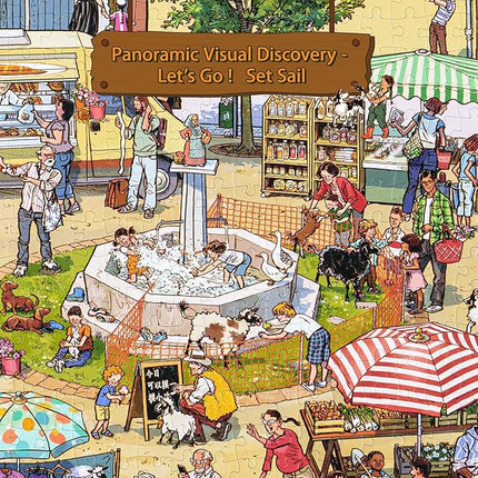 MOMIBOOK Puzzles for Adults 1000 Piece Jigsaw Puzzles of Let's Go! to The Market, Painting Image Difficult Challenging Hard Impossible Puzzle, Cute Funny Toys & Games Christmas Birthday Gifts