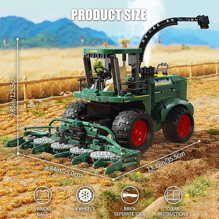 Technic Tractor Building Block Set,Farm Truck & Harvester Building Toys with Moveable Grain Head,Stem Construction Vehicles Model,Birthday Gift for Adults Boys Age 8-12(1162Pcs)