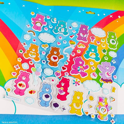 Care Bears Puffy Sticker Playset - Over 75 Reusable Stickers & 2 Play Scenes, Fun Activities, Travel Toys for Kids Ages 4-8