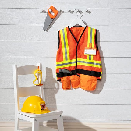 Melissa & Doug Construction Worker Costume Set (6-Piece) with Deluxe Jumbo Cardboard Blocks (24-Piece)