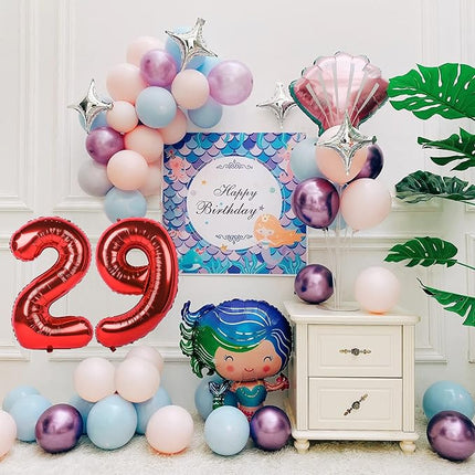 Smlpuame 40 inch Number Balloon 0-9 Red Large Number 29 Balloons,Digital Balloons for Birthday Party Celebration Decorations Supplies, Helium Foil Number Balloons for Wedding Anniversary